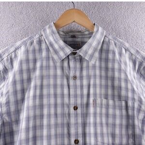 Carhartt Mens‎ 2XL Plaid Relaxed Fit Short Sleeve Button Up Shirt Workwear